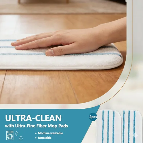 Vista 5 de Simple Deluxe Trapeador de vapor para limpieza de pisos, ligero limpiador de pisos, ideal para suelos de madera dura, azulejos/laminados, 2 Negro