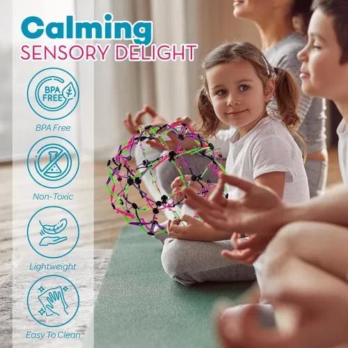 Vista 6 de 4E's Novelty Esfera de bola de respiración expandible (paquete de 4) juguete para niños para aliviar el estrés, juguetes para ansiedad, yoga