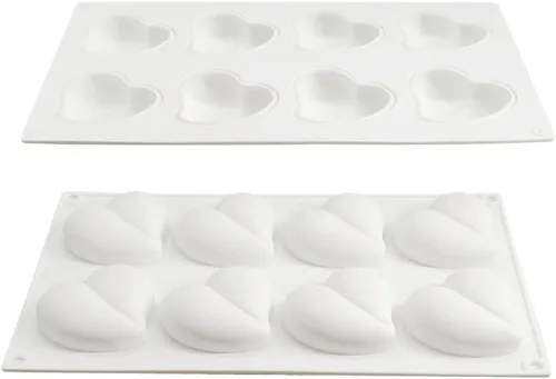 Vista 5 de Molde de silicona para chocolate con forma de corazón, accesorios para tartas, moldes de cocina, cubitos de hielo, galletas, pastelería, molde