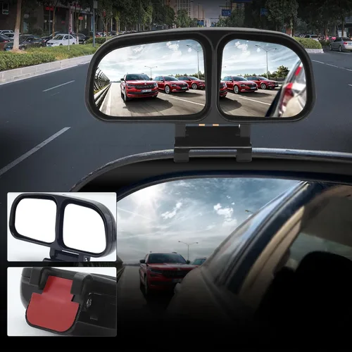 Vista 6 de Espejo auxiliar universal de cristal HD para automóvil, gran angular ajustable, auxiliar de doble cara, 1 unidad (izquierda)