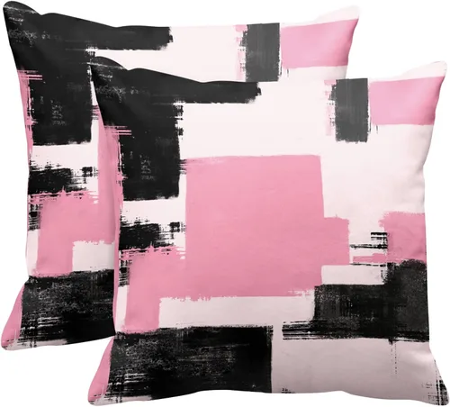 Vista 9 de Britimes Fundas de almohada modernas para decoración del hogar, 16 x 16 pulgadas, juego de 2 fundas de almohada de pintura al óleo abstracta