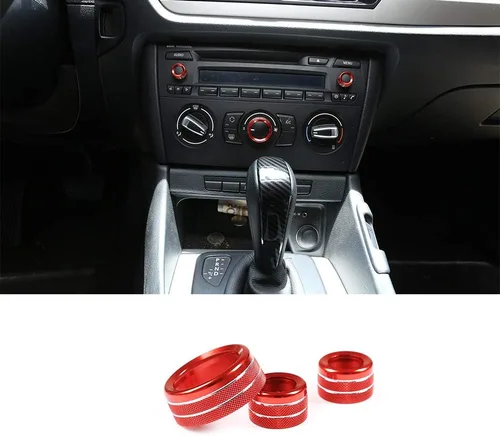 Vista 9 de YIWANG 3 unids para BMW X1 E84 2013 2014 2015 car styling aire acondicionado perillas audio círculo Trim aleación accesorio (azul)