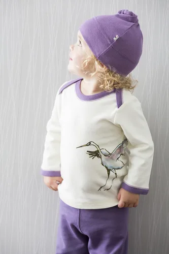 Vista 2 de Babysoy Jane Goodall - Camiseta de manga larga con diseño de animales Grulla