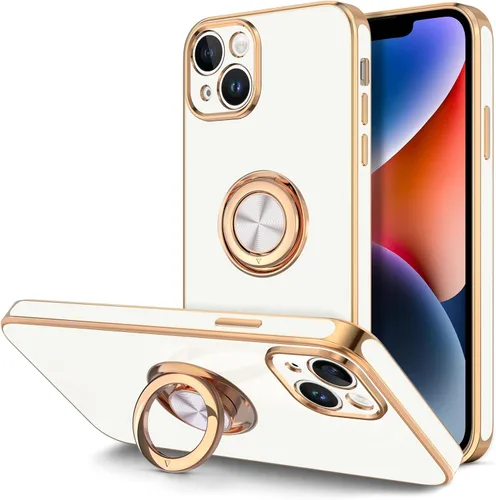 Vista 13 de Hython Funda para iPhone 14 Plus con soporte de anillo [soporte de anillo giratorio de 360° con soporte magnético] [Soporte de montaje en automóvil]
