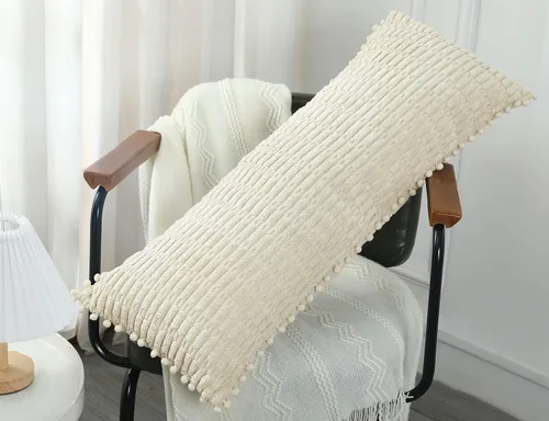 Vista 3 de PANOD Funda de almohada lumbar extra larga de 12 x 36 pulgadas, estilo bohemio, súper suave y afelpada, moderna, decorativa, funda de almohada