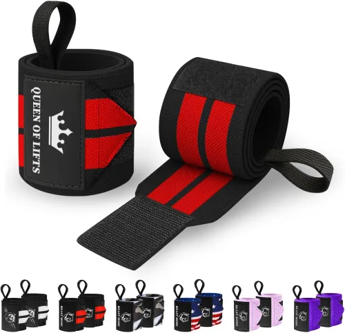 Vista 46 de TECEUM Weightlifting 18" & 12" Wrist Wraps with Thumb Loop – Heavy Duty Wrist Workout Braces for Men and Women – Ideal for Powerlifting, Strength
