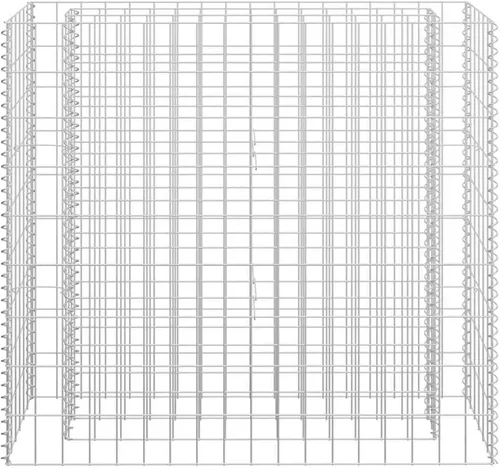 Vista 6 de vidaXL Gabion - Maceta elevada para pared, jardín, césped, patio, jardín, jardín, jardín, jardín, jardín, flores, acero galvanizado, 35.4 x 35.4