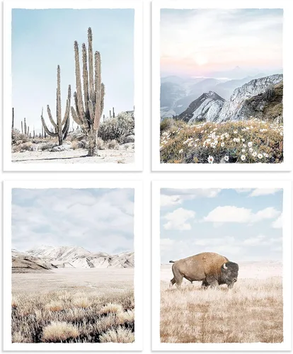 Vista 8 de Imágenes de paisajes de la naturaleza, arte para pared, bosque brumoso, árbol, montaña, animales salvajes, ciervos, lago, escena, obra de arte