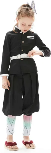 Vista 4 de Kochou Shinobu - Disfraz de kimono para cosplay con pinzas para el pelo