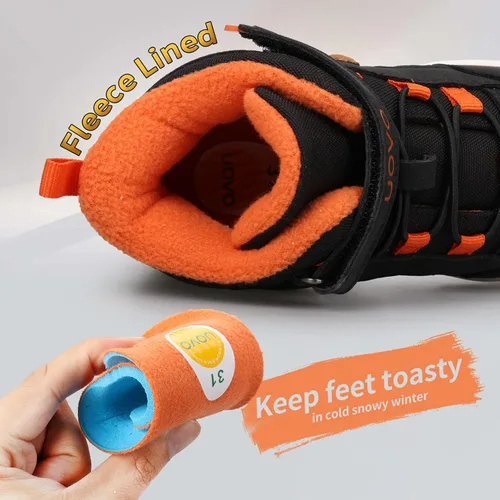 Vista 4 de UOVO Zapatos para niños resistentes al agua, botas de skate de media parte superior, botas atléticas para niños, talla 11 para niños pequeños a 6.5