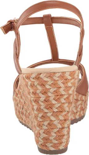 Vista 3 de Anne Klein Sandalias de cuña Waves para mujer, coñac, 8.5, Coñac