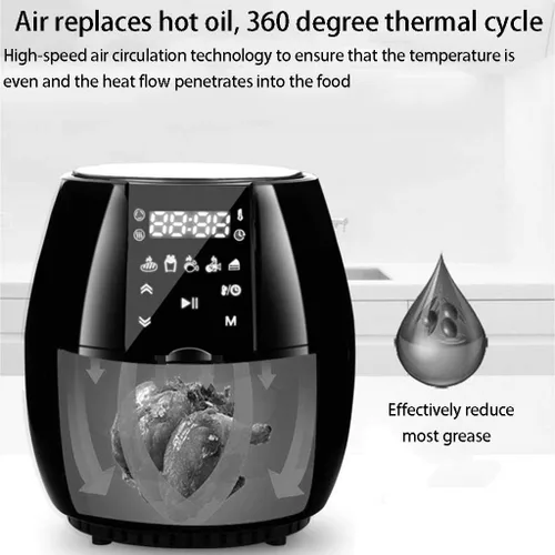 Vista 2 de Freidora de aire eléctrica, freidora eléctrica inteligente de aire, freidora eléctrica automática sin humo para el hogar, freidora multifunción