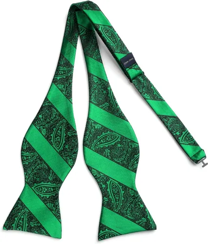 Vista 5 de HISDERN Juego de corbatines de satén tejidos para hombre, diseño formal de esmoquin floral de cachemira para boda, fiesta, baile de graduación
