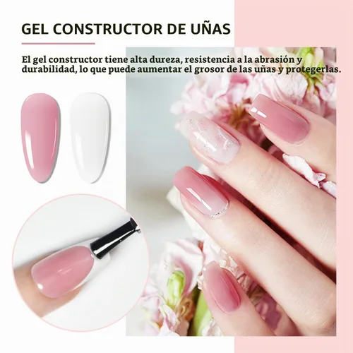 Vista 2 de JODSONE Gel Constructor para Uñas, Juego de 4 Piezas de 10ML, Fortalecedor de Puntas y Extensiones de Uñas, Necesario de Curación con Lámpara