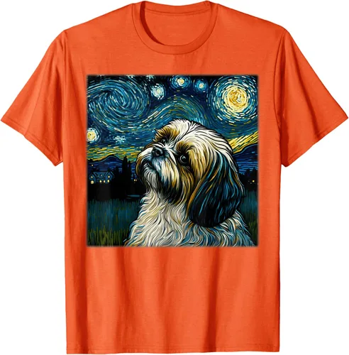 Vista 87 de Camiseta Surrealism Starry Night Shih Tzu Dog