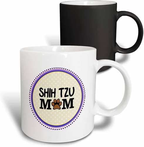 Vista 8 de 3dRose Shih Tzu Dog Mom - Taza de 11 onzas, color negro