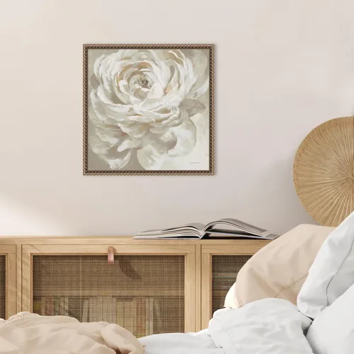 Vista 5 de Amanti Art Lienzo enmarcado para pared, 16 x 16 pulgadas, rosa neutra de Danhui Nai, lienzo enmarcado para pared, obras de arte de flores