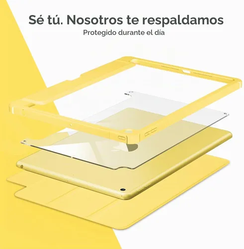 Vista 4 de VIKESI Funda para iPad de 9ª / 8ª / 7ª generación de 10.2 pulgadas (versión 2021/2020/2019), parte trasera transparente, cubierta de marco de TPU a