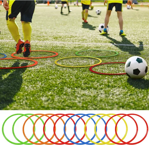 Vista 4 de Libima - Juego de 12 aros de ejercicio de 15.8 pulgadas para carrera de obstáculos, aro grande