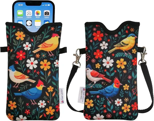 Vista 32 de Tainada Funda Estuche Bolsa de Neopreno para Teléfono para Hombres y Mujeres con Correa Cruzada/Cordón para el Cuello para iPhone 17/16/15 Pro Max