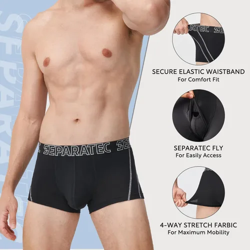 Vista 5 de Separatec Mens Trunks Underwear with Dual Pouch Mens Underwear, Soft Breathable Rayon Made from Bamboo Trunks for Men
