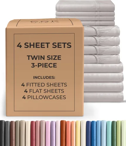 Vista 127 de Pack of 2, Twin Size 3 Piece Sheet Set - Breathable & Cooling - White