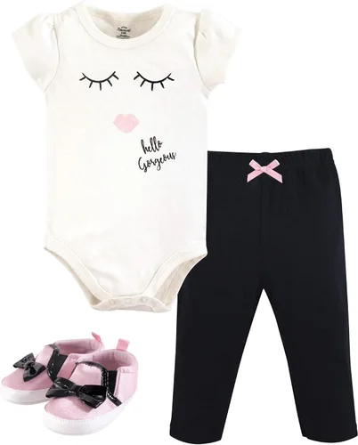 Vista 18 de Little Treasure - Conjunto unisex de mameluco de algodón, pantalón y zapatos para bebé Collar de ancla
