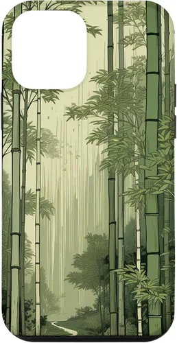 Vista 12 de Funda para iPhone 14 con diseño de bosque japonés de bambú vintage Ukiyo-e Art