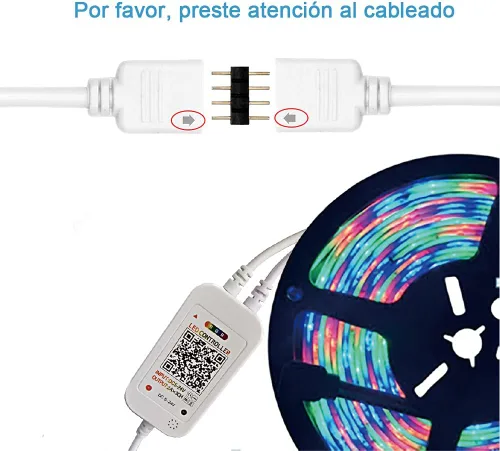 Vista 6 de Controlador de tira de luz LED, con control de aplicación y modo de sincronización de música, con función de ajuste de colores ilimitados