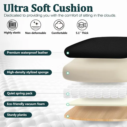 Vista 6 de Silla de oficina ejecutiva, silla de escritorio ergonómica, silla de computadora cómoda resistente de 500 libras con soporte lumbar ajustable