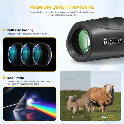 Vista 5 de Monocular compacto impermeable de 8 x 25 pulgadas, monoculares de telescopio de visión amplia de alta definición, viene con paño de limpieza