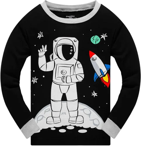 Vista 2 de Pijama para niños pequeños de manga larga, 100% algodón, 2 piezas, para niños de 1 a 10 años
