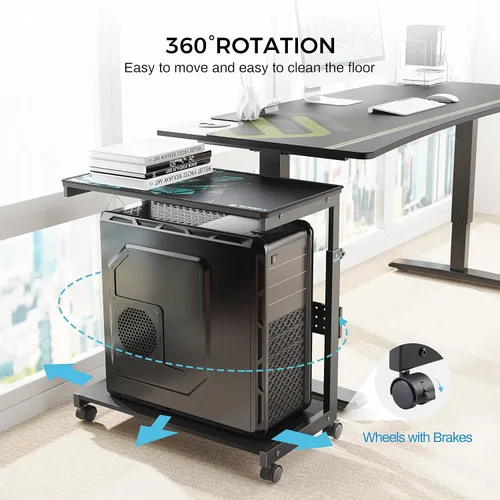 Vista 9 de EUREKA ERGONOMIC Soporte para PC en altura ajustable, color negro