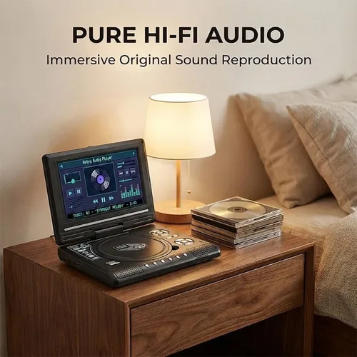 Vista 4 de Reproductor de DVD portátil con pantalla de 7.8" y giro de 270°