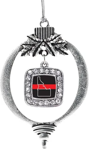 Vista 266 de Inspired Silver - Nana púrpura - Adorno de Navidad plateado - Adorno cuadrado para árbol de Navidad con circonita cúbica - Decoración colgante