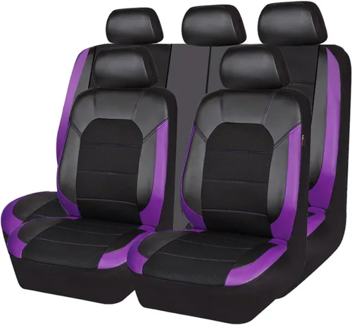 Vista 17 de CAR PASS Fundas de cuero para asientos delanteros solamente, con fundas de asiento delantero de malla de aire, transpirables, fundas de asiento