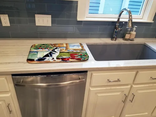 Vista 3 de Caroline's Treasures DAC3884DDM Siberian Husky Christmas Cookies Dish Drying Mat Absorbent Dish Drying Mat Pad for Kitchen Counter Dish Drainer Mat