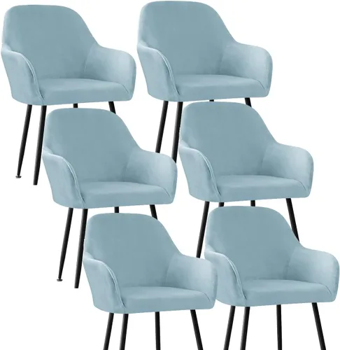 Vista 30 de Fundas protectoras de terciopelo elástico para sillas de comedor con brazos y respaldo curvado pequeño, juego de 6/4/2 para cocina, oficina, hogar