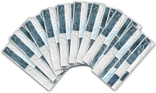 Vista 17 de Alwayspon Adhesivo de transferencia de azulejos con efecto mármol, adhesivo autoadhesivo para pared, calcomanías de azulejos para decoración