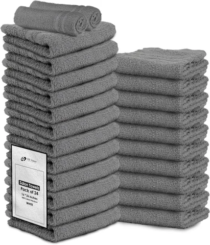 Vista 14 de Paquete de 24 Toallas de Mano Arena 100% Algodón Toalla de Spa – 16x26 pulgadas Toallas Faciales Altamente Absorbentes Gimnasio, Toalla para Cabello