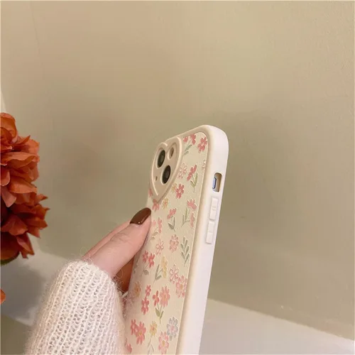 Vista 6 de Ownest Funda compatible con iPhone 13 Pro Max con bonito patrón floral de flores para mujeres y niñas, funda de silicona suave con protección