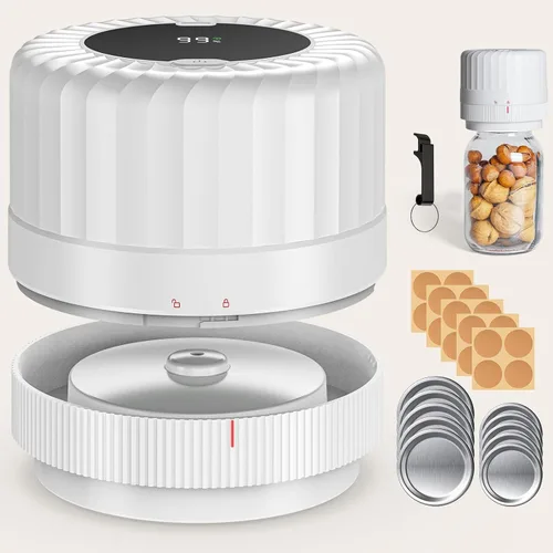 Vista 8 de HTPOW Sellador al vacío eléctrico para frascos Mason – Kit automático de sellado al vacío para frascos Mason, Sellador al vacío para todos