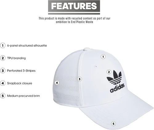Vista 2 de adidas Originals Men's Beacon Structured Precurve Snapback Cap