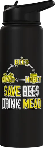 Vista 3 de Bees Honey Mead - Mead Making Brew Mead Stainless Steel Insulated Water Bottle