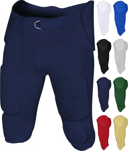 Vista 11 de Exxact Sports Proline Men's Integrated Football Pants with 7 Flex Pads Negro