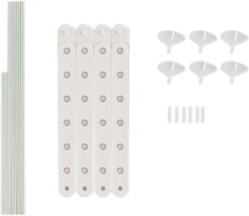 Vista 9 de Efavormart - Juego de 2 soportes de columna de globo de plástico blanco con base entrelazada, soporte de torre de globo moldeable para bodas
