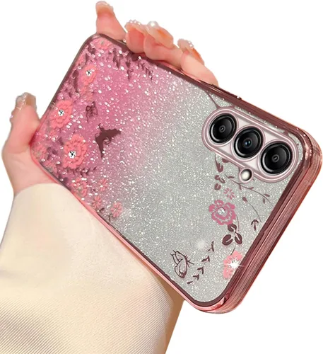 Vista 16 de Funda para Samsung Galaxy S8, Samsung S8 para mujer, cambio gradual con purpurina, cristal suave, TPU mariposa, floral, corazón, transparente, funda
