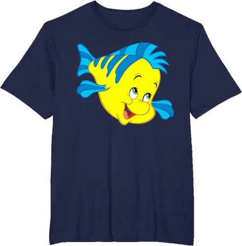 Vista 46 de Disney Camiseta de disfraz de cara grande de la Sirenita Flounder Sidekick