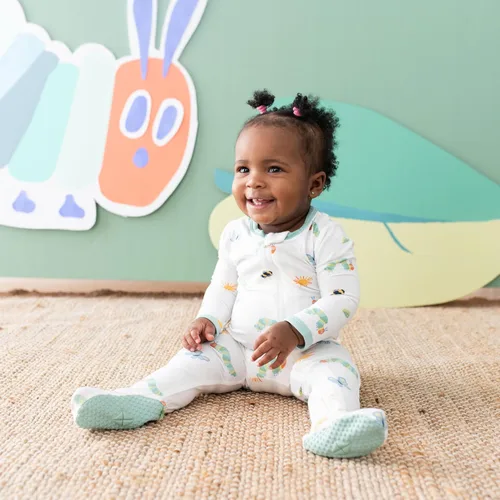 Vista 102 de KYTE BABY Pies unisex con cierre de cremallera, rayón hecho de bambú, 0-24 meses