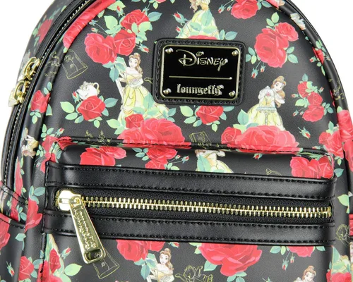 Vista 4 de Loungefly Disney Beauty And The Beast Belle Roses - Mini mochila Negro - Mochila de día